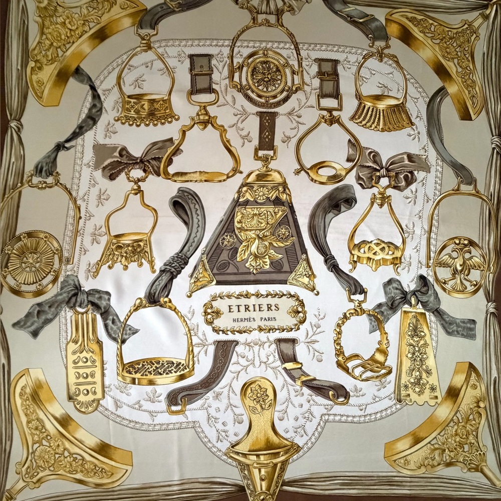 Hermès Silk Scarf Etriers By Francoise De La Perriere.
